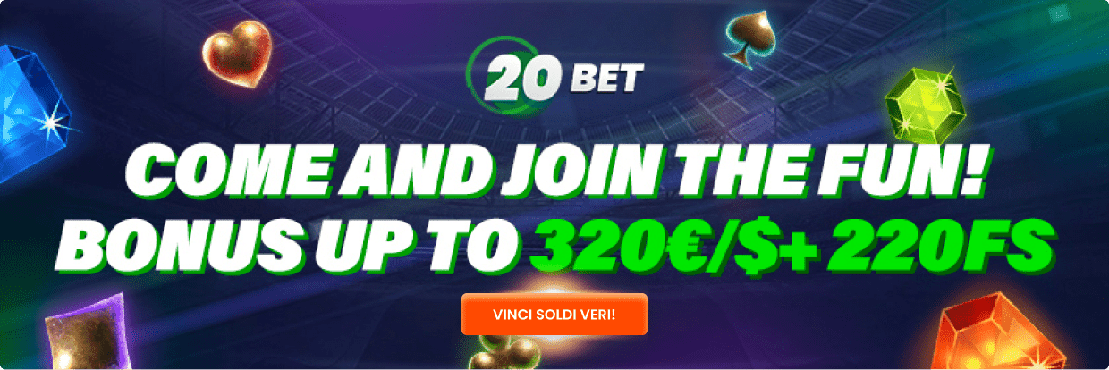 20bet Bonus di benvenuto del casinò